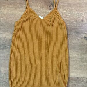 Women's Mustard Ribbed Knit Top